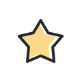 Yellow five pointed star